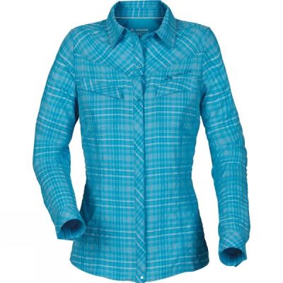 Camisa Vaude Sarentino Manga Larga Mujer Azules - Chile FQE271306